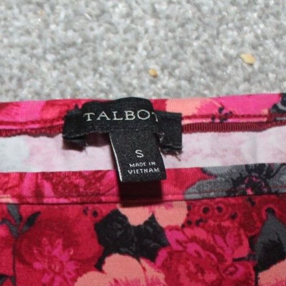 Womens Talbots T-Shirt Size Small Cap Sleeve Tee Floral Design Pink Sleeveless - Picture 3 of 6